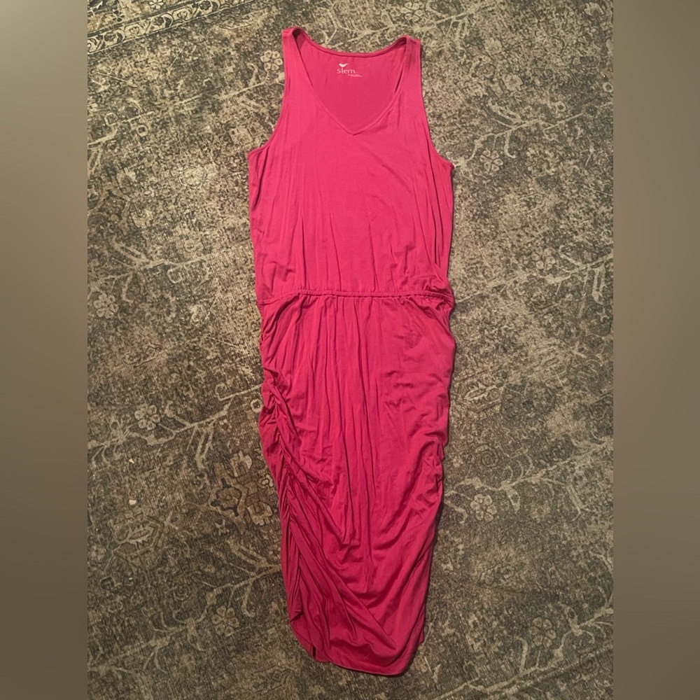 Stem Women's Pink Midi ruched bodycon Dress size s
